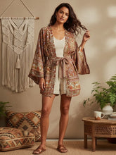 Load image into Gallery viewer, Horse Floral Print , Bohemian Kimono ,Boho Cover-ups