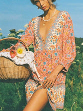 Load image into Gallery viewer, Mini Dress, Boho Sundress,Floral Print