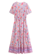 Load image into Gallery viewer, Maxi Dress, Boho Dress,Pink Floral Print