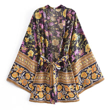 Load image into Gallery viewer, Boho Short Robe,Beach Bohemian Kimono ,Bikini Cover-ups