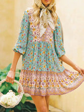 Load image into Gallery viewer, Mini Dress, Boho Sundress,Floral Print