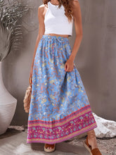 Load image into Gallery viewer, Blue Floral Print ,Bohemian Skirt,Boho Maxi Skirt