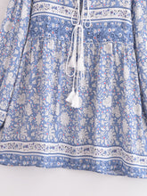 Load image into Gallery viewer, Mini Dress, Boho dress, Porcelain Floral Print