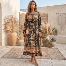 Load image into Gallery viewer, Boho Dress, Bohemian Maxi Dress,Multi Floral Print