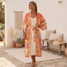 Load image into Gallery viewer, Boho Kimono,Bikini Cover-ups ,mermaid Floral Print