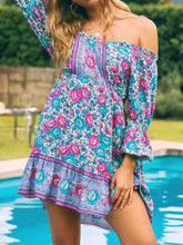 Load image into Gallery viewer, Floral Print ,Bohemian Mini Dress, Boho Sundress