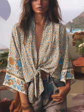 Load image into Gallery viewer, Bohemian Kimono, Boho Bikini Cover-ups,Red Floral