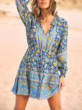 Load image into Gallery viewer, Floral Print,Bohemian Mini Dress,Boho Sundress