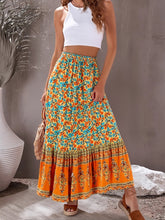 Load image into Gallery viewer, Yellow Floral Print,,High Elastic, Boho Maxi Skirt
