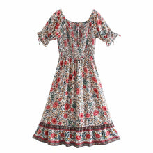 Load image into Gallery viewer, Boho Dress,Off Shoulder Sundress,Beach Midi Dress