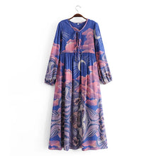 Load image into Gallery viewer, Star and Moon Print,Boho Maxi Dress,Beach Bohemian Dress