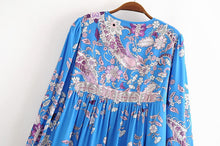 Load image into Gallery viewer, Floral Print,Bohemian Midi Sundress,Boho Dress