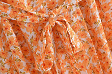 Load image into Gallery viewer, Orange Print ,Boho Dress,Bohemian Wrap Dress
