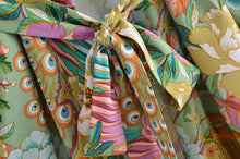 Load image into Gallery viewer, Green Peacock Floral ,bohemian kimono ,Boho Bikini Cover-ups