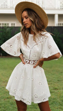 Load image into Gallery viewer, Embroidery White,Bohemian Mini Dress,Boho Sundress
