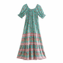 Load image into Gallery viewer, Maxi Dress, Boho Sundress,Off Shoulder Sashes