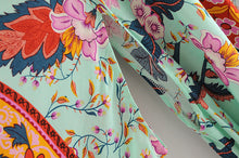 Load image into Gallery viewer, Bikini Cover-Ups,Boho Kimono Robe,Peacock Floral Print