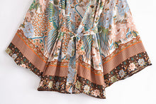 Load image into Gallery viewer, Peacock Floral Print , Bohemian Kimono,Boho Robe Kimono