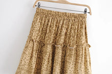 Load image into Gallery viewer, Leopard Printed Ruffles Tassel ,Bohemian Pleated Skirt,Boho Mini Skirt