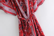 Load image into Gallery viewer, Boho Floral Kimono,Boho Robe Cover-up