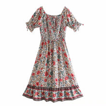Load image into Gallery viewer, Boho Dress,Off Shoulder Sundress,Beach Midi Dress