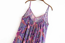 Load image into Gallery viewer, Purple Floral Print,Bohemian Strap Dress,Boho Midi Dress