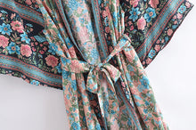 Load image into Gallery viewer, Bohemian Kimono Maxi Robe ,Boho Cover-ups