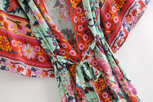 Load image into Gallery viewer, Bikini Cover-Ups,Boho Kimono Robe,Peacock Floral Print