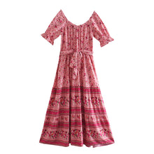 Load image into Gallery viewer, Maxi Dress, Boho Sundress,Off Shoulder Sashes