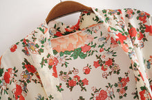 Load image into Gallery viewer, Multi Floral Print,Bohemian Kimono,Batwing Sleeves Robe