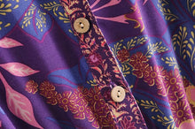 Load image into Gallery viewer, Mini Dress, Boho Dress,Purple Floral Print