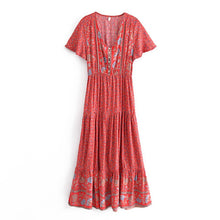 Load image into Gallery viewer, Floral Print , Bohemian Maxi Dress,Boho Sundress