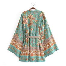 Load image into Gallery viewer, Horse Floral Print , Bohemian Kimono ,Boho Cover-ups