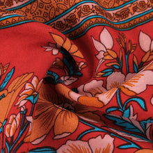 Load image into Gallery viewer, Wild Floral Print ,Short Sleeve Maxi Dress ,Rayon Boho Dress