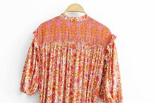 Load image into Gallery viewer, Mini Dress, Boho Dresses,Pink Floral Tassel