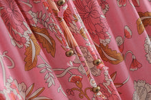 Load image into Gallery viewer, Tie Neck Floral Print ,mini Dress,Boho Dress