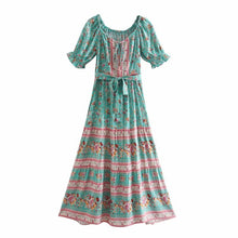 Load image into Gallery viewer, Maxi Dress, Boho Sundress,Off Shoulder Sashes