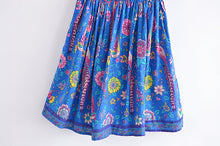 Load image into Gallery viewer, Peacock Floral Bird Print,Bohemian Mini Dress,Boho Sundresses