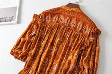 Load image into Gallery viewer, Mini Dress, Boho Dress,Brown Floral Print
