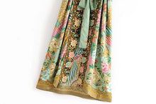 Load image into Gallery viewer, Boho Kimono ,Bikini Cover-Ups,Green Peacock Print