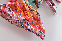 Load image into Gallery viewer, Peacock Floral Print,Short Kimono , Boho Cover-ups