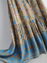Load image into Gallery viewer, Maxi Dress, Boho Dress,Blue Floral Print