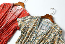 Load image into Gallery viewer, Red Floral Print, Boho Bodysuits,Bohemian Rompers