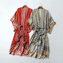 Load image into Gallery viewer, Boho Kimono , Bikini Cover-ups,Batwing Sleeve