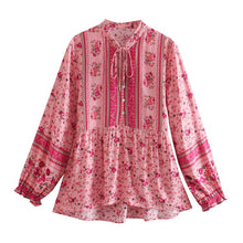 Load image into Gallery viewer, Boho Blouse, Vintage Blouse,Floral Print