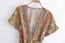 Load image into Gallery viewer, Multi floral print ,Boho Dress,Bohemian Maxi sundress