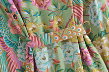 Load image into Gallery viewer, Green Peacock Floral ,bohemian kimono ,Boho Bikini Cover-ups