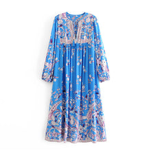 Load image into Gallery viewer, Floral Print,Bohemian Midi Sundress,Boho Dress