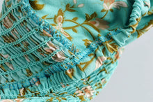 Load image into Gallery viewer, Boho Sets, Green Floral Print ,Mini Skirt and Tops