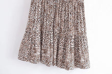 Load image into Gallery viewer, Leopard Floral Print ,Bohemian Mini Dress,Boho Dresses